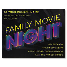 Family Movie Night Neon 