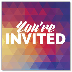 Geometric Bold You're Invited 2.5" x 2.5" Small Square