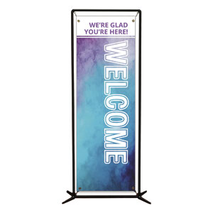 Blue Stucco 2' x 6' Banner