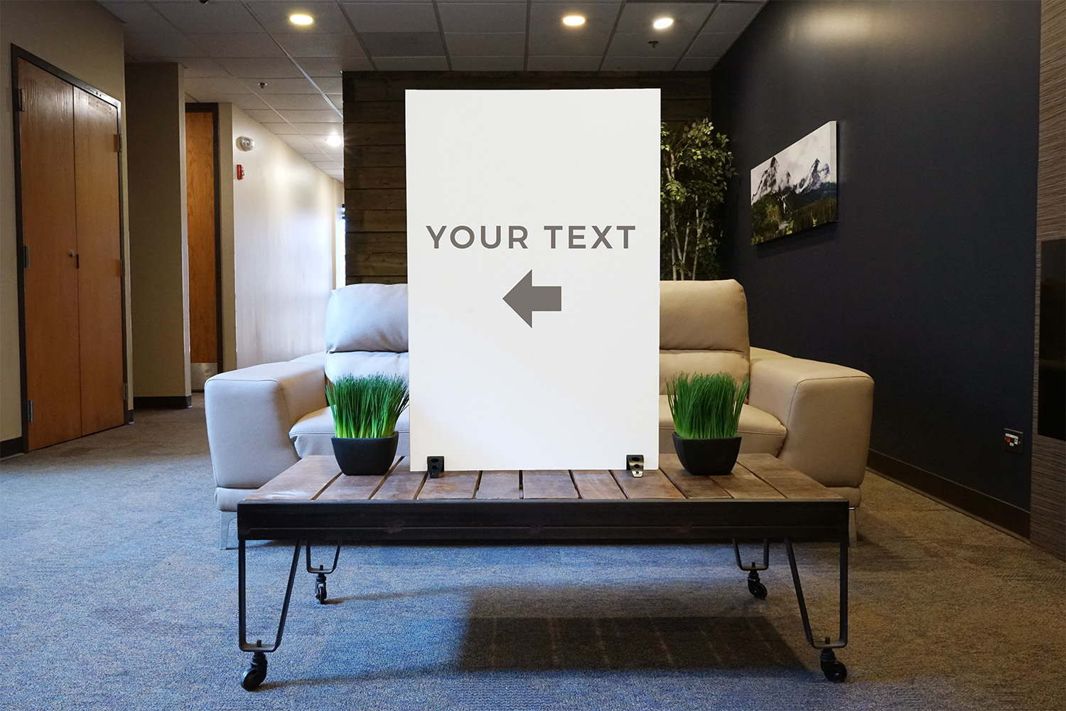 Rigid Signs, You're Invited, Blue Stucco Your Text, 23 x 11.5 6