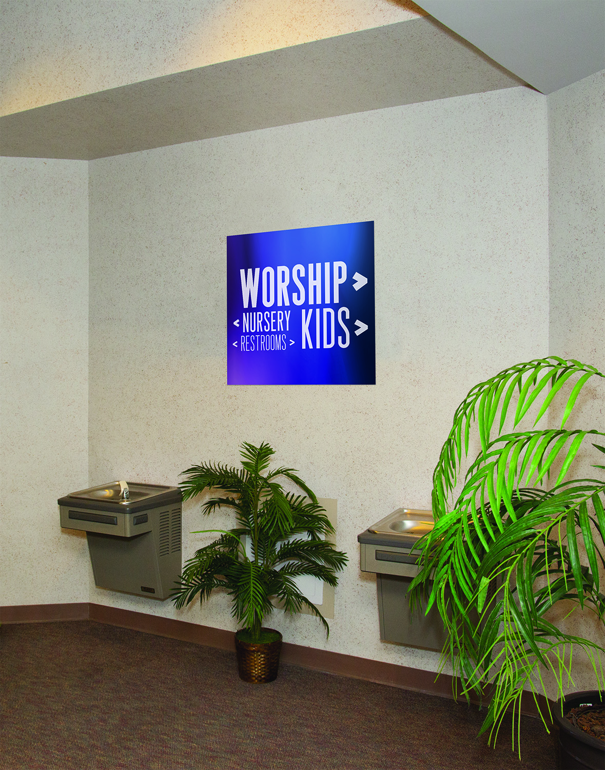 Rigid Signs, You're Invited, Blue Stucco Your Text, 23 x 11.5 8