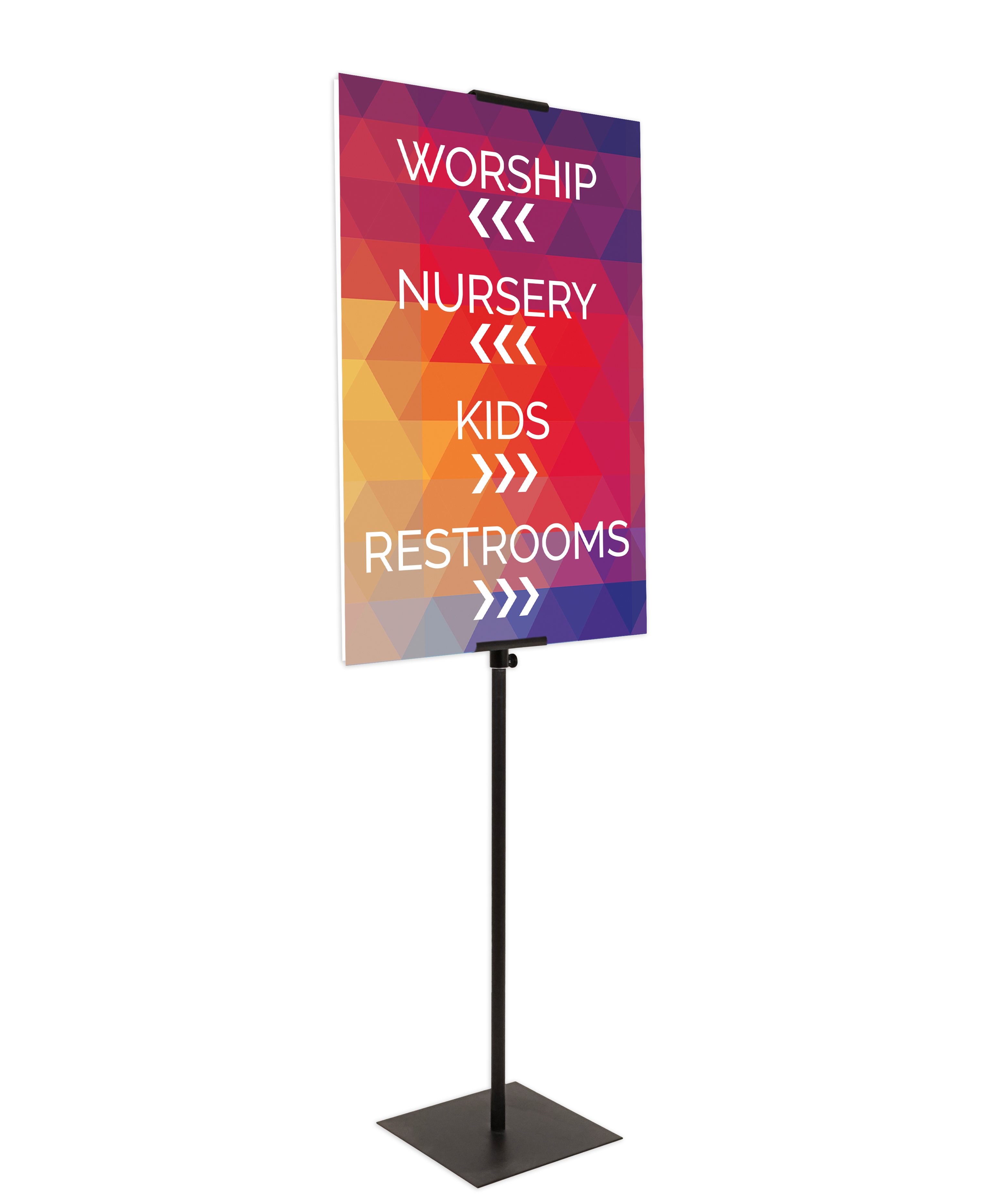 Rigid Signs, Directional, Black White Directional, 23 x 23 3