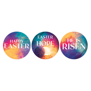 Colorful Open Tomb Set Circle Handheld Signs