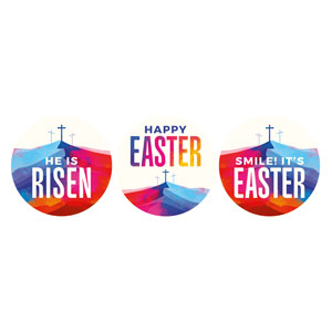 Colorful Easter Crosses Set Circle Handheld Signs