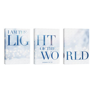 Light Of The World Sparkle Triptych 24in x 36in Canvas Prints