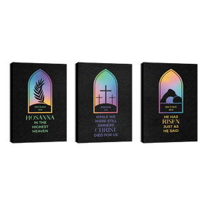 Easter Window Icons Triptych 24in x 36in Canvas Prints