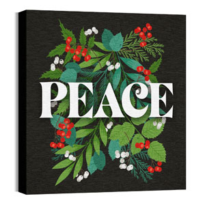 Holly and Ivy Peace 24 x 24 Canvas Prints