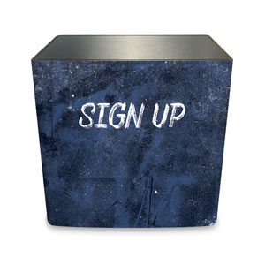 Blue Revival Sign Up Counter Sleeve Large Rectangle