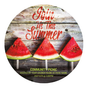 Summer Watermelon Events Circle InviteCards 