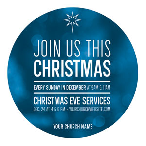 Join Us Christmas Bokeh Circle InviteCards 