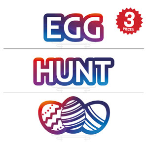 Glow Egg Hunt Set Die Cut Yard Sign