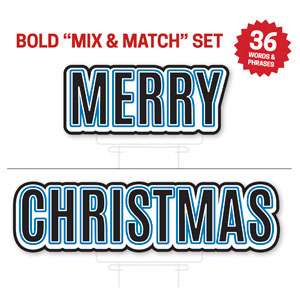 Bold Messages Merry Christmas Pair Die Cut Yard Sign