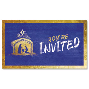 Joy to the World Nativity Invite 2" x 3.5" Flat Invite