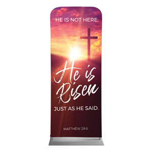 Pink Sunrise Risen Matt 28:6 2'7" x 6'7" Sleeve Banners