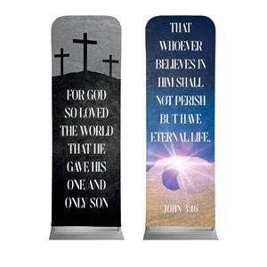 Good Friday Easter Sunday Pair 2' x 6' Sleeve Banner