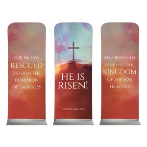 Watercolor Cross Triptych 2'7" x 6'7" Sleeve Banners