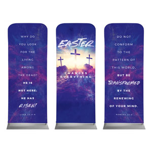 Easter Changes Everything Crosses Triptych 2'7" x 6'7" Sleeve Banners