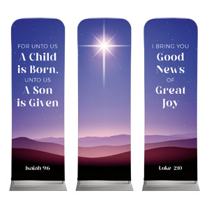 Advent Celebrate the Season Triptych 2' x 6' Sleeve Banner