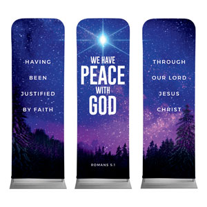 Peace On Earth Sky Triptych 2' x 6' Sleeve Banner