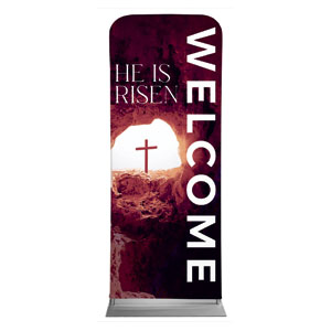 He Is Risen Tomb Cross 2'7" x 6'7" Sleeve Banners