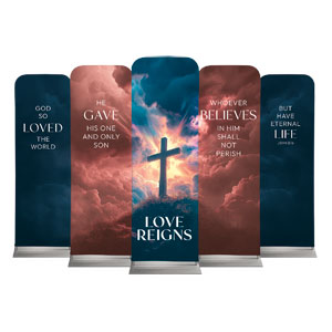 Love Reigns Cross Set 2' x 6' Sleeve Banner