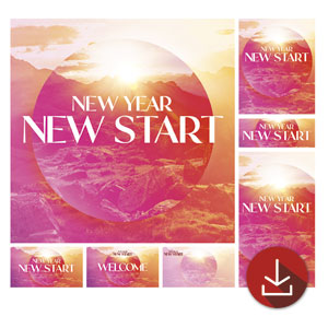 New Year New Start Church Graphic Bundles