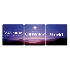 Advent Celebrate the Season Set Square Handheld Signs