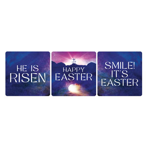 Easter Cross Tomb Set Square Handheld Signs