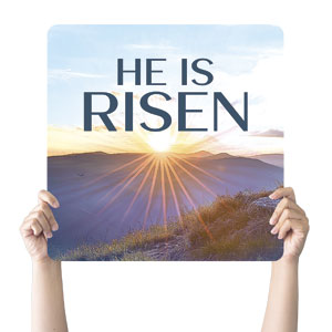 Sunrise Easter Brings Hope Risen Square Handheld Signs