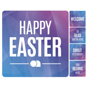 Bright Gradient Easter Set Square Handheld Signs