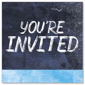 Blue Revival You're Invited 2.5" x 2.5" Small Square