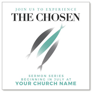 The Chosen Fish Sermon Series Invite 2.5" x 2.5" Small Square