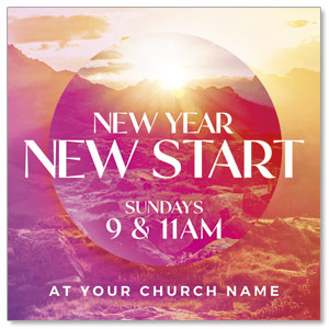 New Year New Start 3.75" x 3.75" Square InviteCards