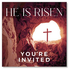 He Is Risen Tomb Cross Invite 