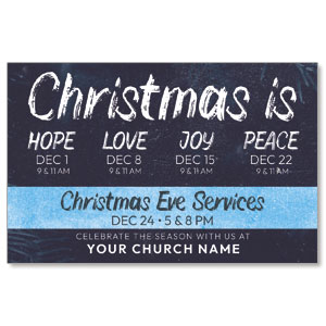 Blue Revival Christmas Is Medium InviteCards