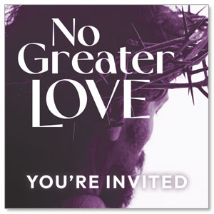 No Greater Love Crown Invite 2.5" x 2.5" Small Square