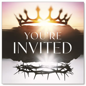 Risen Indeed Crowns Invite 2.5" x 2.5" Small Square