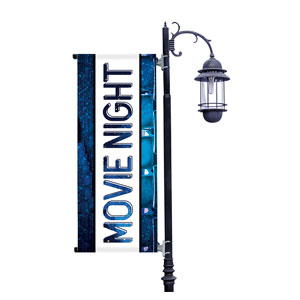 Outdoor Movie Night Light Pole Banners