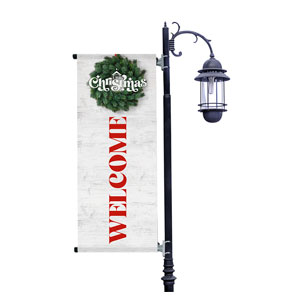 Christmas At Wreath Light Pole Banners