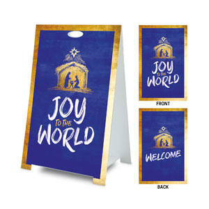 Joy to the World Nativity Coroplast A-Frame