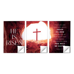 He Is Risen Tomb Cross Triptych 24 x 36 Quick Change Art