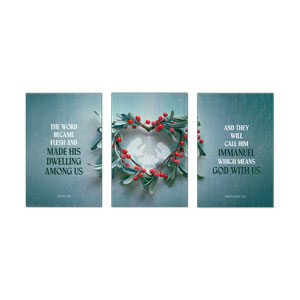 Blessings of Christmas Triptych 23" x 34.5" Rigid Wall Art