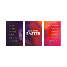 Vibrant Paint Easter Triptych 