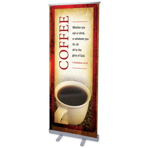 Verses Coffee 2'7" x 6'7"  Vinyl Banner