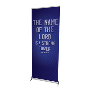 Words Prov 18:10 2'7" x 6'7"  Vinyl Banner