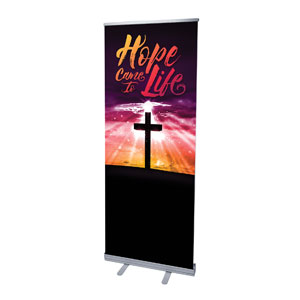 Hope Life Cross 2'7" x 6'7"  Vinyl Banner