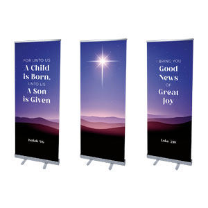 Advent Celebrate the Season Triptych 2'7" x 6'7"  Vinyl Banner