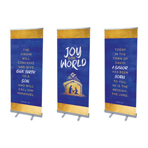 Joy to the World Nativity Triptych 2'7" x 6'7"  Vinyl Banner