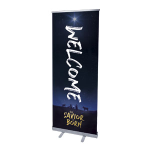 Savior is Born Star 2'7" x 6'7"  Vinyl Banner