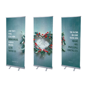 Blessings of Christmas Triptych 2'7" x 6'7"  Vinyl Banner